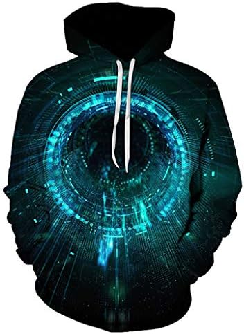 Zcuhen Unisex 3D Print Hoodies Graphic Pullover Hooded Sweatshirts for Men Women Halloween Pumpkin Spider Web bat Horror