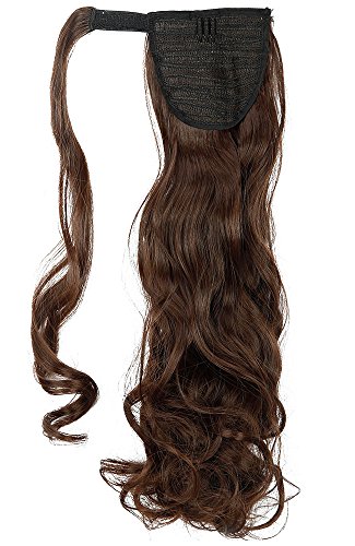 18" Wavy Curly Wrap Around Ponytail Extension for Woman Synthetic Hair Extension