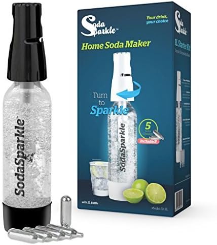 SodaSparkle Home Soda Maker Kit Easy-to-Use Sparkling Carbonated Seltzer Beverage Maker, BLACK by SodaSparkle