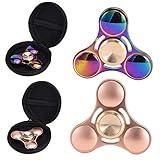 PUTAOINFO Rainbow Alloy EDC Hand Spinner Round Tri Fidget Desk Games High Speed Focus Toy,Rainbow