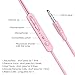 UiiSii U1 Earphones Wired In-ear Earbuds Headphones with Microphone Stereo Corded Headset (Pink)