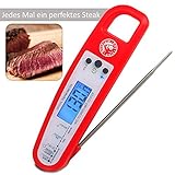 MEAT THERMOMETER - Digital Readout Lets You Cook Your Steaks To The Perfect Temp And Never Serve Under Cooked Chicken Again. Number 1 Rated For BBQ Grill, Smoker, Oven.