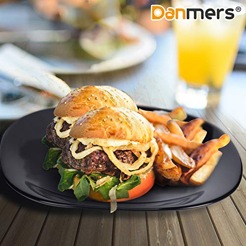 image for DANMERS Dinnerware 6-Piece Kitchen Dinner Plates Set, Black, 11