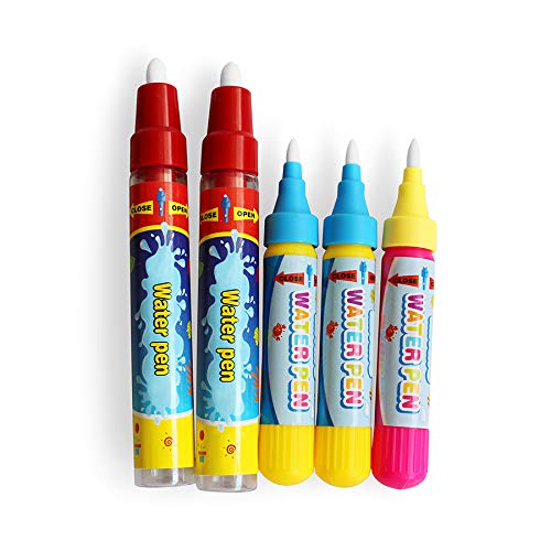 HOMSEEK 5Pcs Water Doodle Pens Aqua Drawing Doodle Pens,Replacement Water Pens for Doodle Mat Water Book