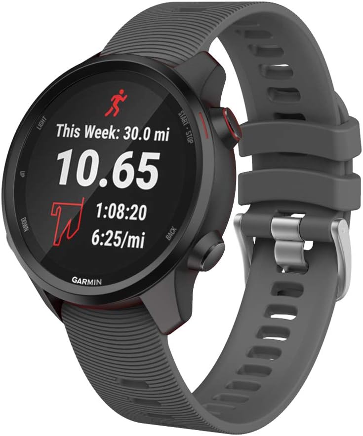 ISABAKE Silicone Strap for Garmin Forerunner 245/645 Music Band, 20mm Replacement Watch Band for Vivoactive 3, Vivomove HR