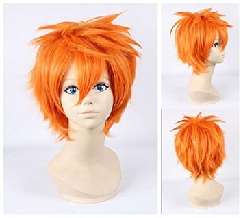 Amazon Com Kadiya Synthetic Cosplay Anime Wig Short Fluffy Orange