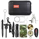 EILIKS Emergency Survival Gear Kits 14 in 1, Outdoor Emergency SOS Multi Professional Tools for Wilderness Hunting/Trip/Cars/Hiking/Camping Gear