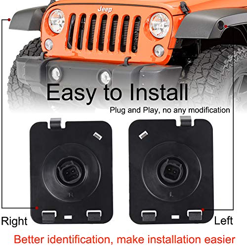 Smoke Lens LED Side Marker Front Fender Amber Turn Signal Parking Lights for Jeep Wrangler 2007-2017 - Thumbnail 5