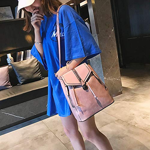 Clearance Sales!! ZOMUSAR Women Backpack Purse PU Leather Convertible Ladies Rucksack Zipper Pocket Crossbody Shoulder Bag (Pink)