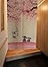 LIGICKY Japanese Doorway Curtain Noren Printed Happy Dogs Cherry Blossom Tapestry for Home Decoration 33x59inch