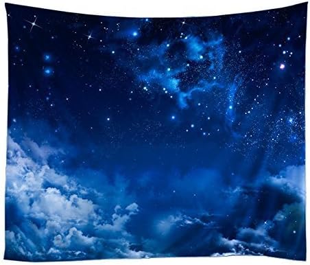 Decorative Nature Starry Night Sky Wall Hanging Tapestry | Queen Size 60 80 inches | Scenery Mood Bed Room Art Curtains Drape | Immersion Living Happy Sofa Cover | Outdoor Picnic Beach Throw