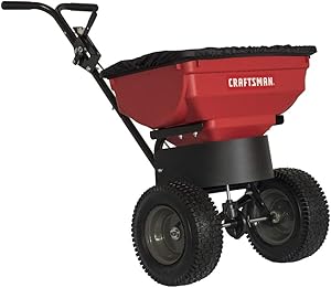 Craftsman CMXGZBF450532DL 85 lb. Push Broadcast Spreader, Red/Black