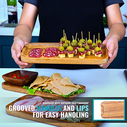 image for New England Kitchen Suppliers 11.8-inch Solid Wood Serving Platters - 