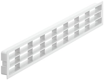 Gedotec Lüftungsgitter weiss Abluftgitter mit Rastclips & Lamellen | Belüftungsgitter eckig | 458 x 65 mm | Türgitter aus Kun