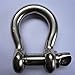 JY-MARINE 1/2 Inch Stainless Steel 316 Heavy Duty Anchor Shackles US Type Bow Shackle with 5/8 Inch Screw Pin