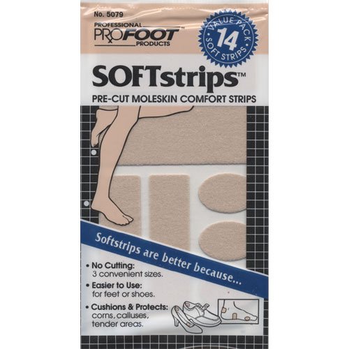 ProFoot Soft Strips PreCut Moleskin Comfort Strips, 14 Soft Strips