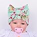 Ever Fairy 3pcs Infant Baby Girls floral print Nursery Newborn Hat Cap with Big Bow