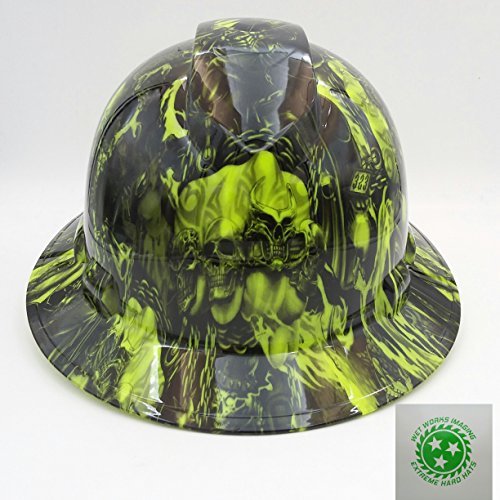 Wet Works ImagingCustomized Pyramex Full Brim Mexican Raza Hard Hat with Ratcheting Suspension