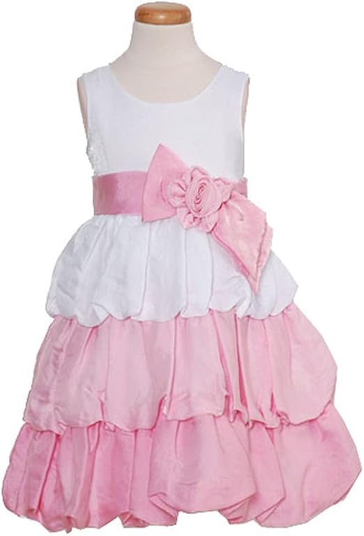 Amazon.com: Bonnie Jean White Dress Size 4 Little Girl Pink Sash Rosette Spring: Special 