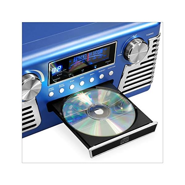 Tocadisco Victrola V50-200 3 Vel Graba LP a MP3 Bt CD Radio - Imagen 4