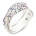 JEWELRIESHOP Bling Bling Crystal Rhinestones Soft Comfortable Velvet, Adjustable Size Button Clasps Bracelet