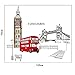 ufengke London Big Ben Tower Bridge Wall Decals, Living Room Bedroom Removable Wall Stickers Murals