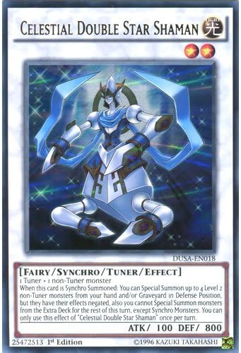 DUSA-EN018 1st Ed Celestial Double Star Shaman Ultra Rare Card Duelist Saga Yu-Gi-Oh Single Card