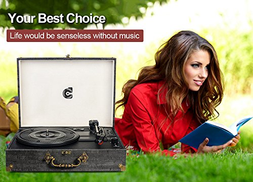 6 Turntable+Suitcase+Bluetooth+Speakers+Portable