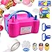 Electric Portable Balloon Pump, Sungluber 110V 600W Portable Dual Nozzle Plum Pink Electric Balloon Inflator/Blower, Electric Balloon Blower Air Pump for Decoration/Wedding/Birthday/Sport/Christmas