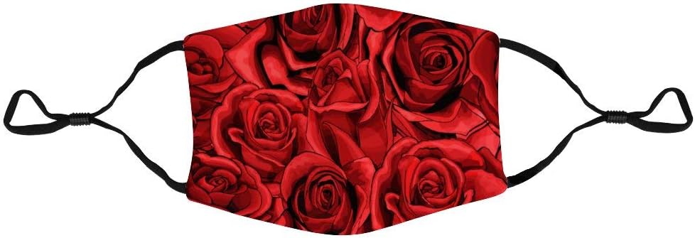 Heart Seamless Doodle Cute Face Cover Reusable Washable Breathable Adjustbale Anti-Dust