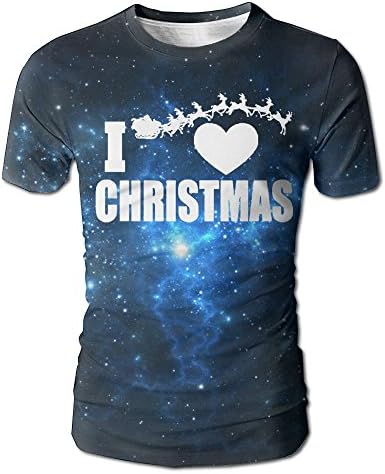 WUXJ0KKIL Mens I Heart Christmas - Holidays Santa Claus Cool T-Shirts White Size XXL