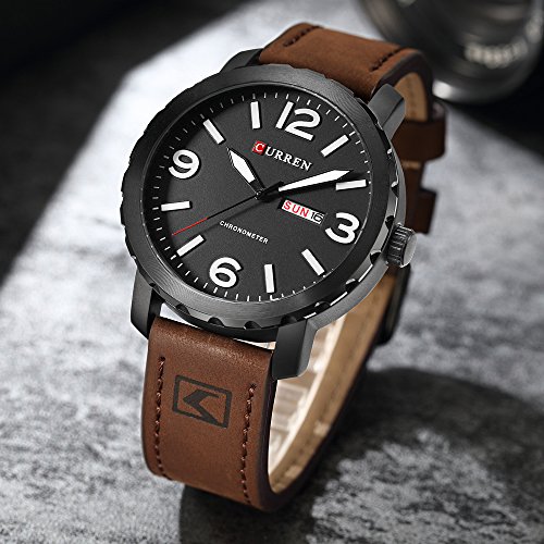 Reloj de Pulsera para Hombre Curren Militray Sport de Cuarzo, Resistente al Agua, de Cuero - Imagen 4