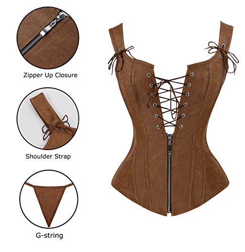 Charmian-Womens-Renaissance-Lace-Up-Vintage-Boned-Bustier-Corset-with-Garters