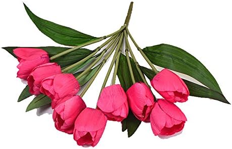RuiLi 9 Heads Tulip Flower Artificial Flowers Simulation Silk Flowers for Wedding Home Decoration Beautiful Tulip Flowers
