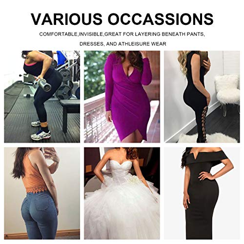 MOVWIN Women's Shapewear Seamless Thigh Slimmer Hi-Waist Tummy Control Body Shaper Smooth Slip Short Butt Lifter Panties (Medium, Black a) - Thumbnail 4