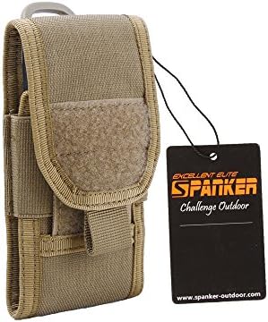 Excellent Elite Spanker Tactical Molle multipurpose smart phone 1000D Nylon Velcro Waist Holster with Belt iPhone 6plus-5.5 inch mobile phone pockets(Coyote Brown-L)