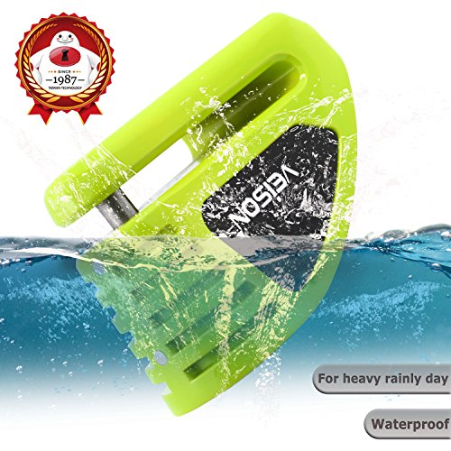 Acekit Veison Brake Disc Lock 6MM Lock Pin With Remind Cable For Motorcycle And Bicycle (Green II) - Thumbnail 2