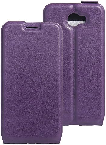 For ARCHOS 50 COBALT[Flip]Fashion Cute Magnetic Snap Wallet Card Flip Synthetic Holster Leather Stand With TPU Case Cover -PURPLE