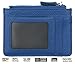 ZHOMA RFID Blocking Genuine Leather Wallet - Credit Card Holder with Key Ring and ID Window - Navy Blue