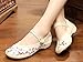 AvaCostume Embroidery Womens Classics Flats Rubber Sole Casual Shoes, Beige 37