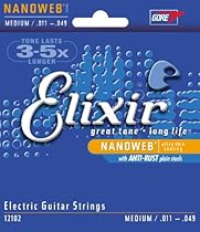 Elixir Strings Electric Guitar Strings w NANOWEB Coating, Medium (.011-.049)
