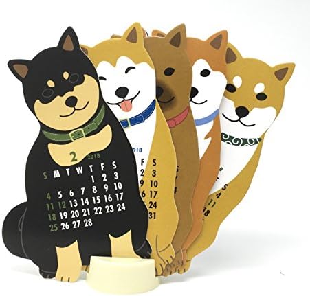 Japanese Shiba-inu Dog 2018 Die-cut Desktop Calendar