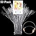 Maitys Floral Card Holder Picks 12.2 Inches Plastic Straight Head Floral Photo Sticks Clear Fork Shaped Flower Place Card Holders for Bouquet Arrangement Mother's Day Wedding Birthday Party Decoration