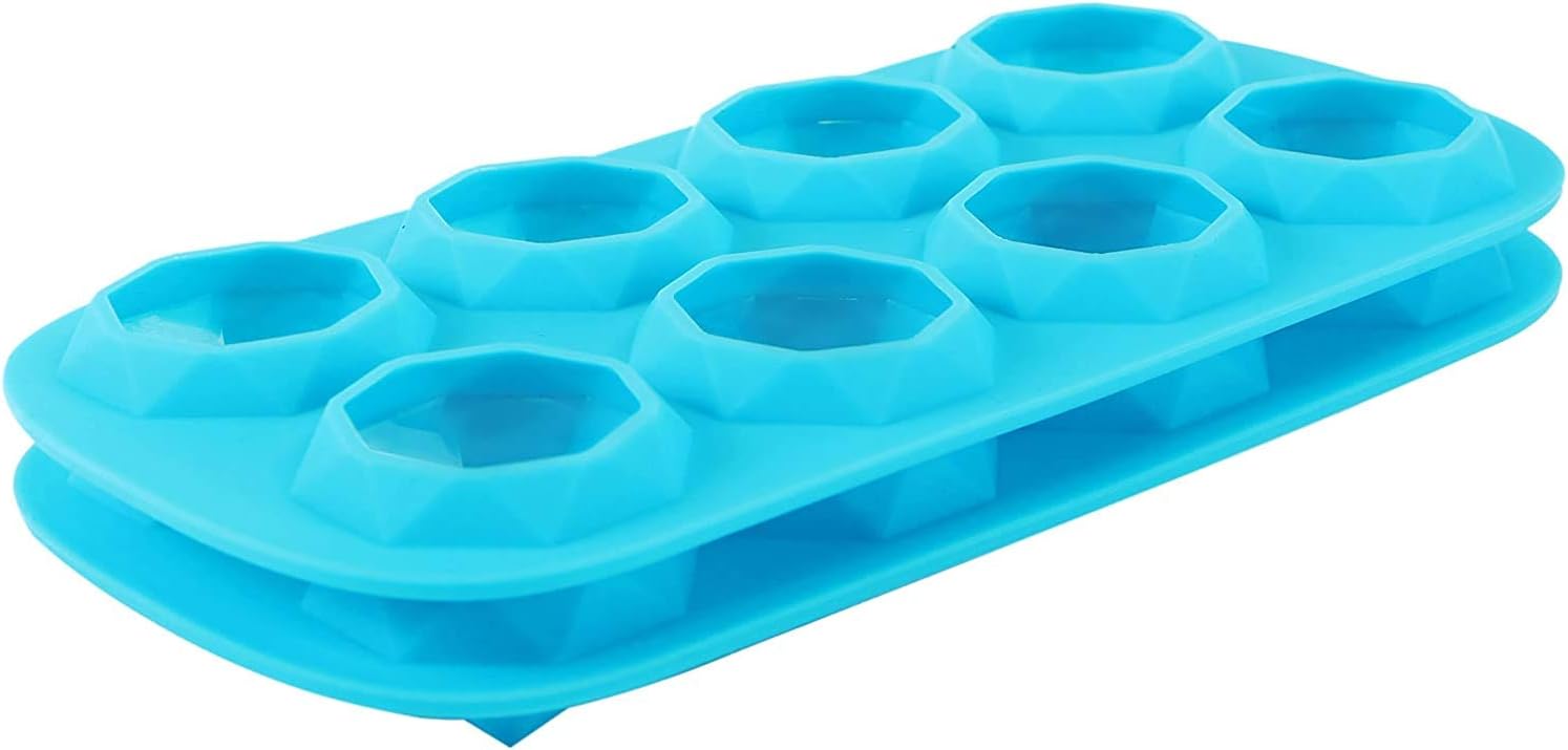 Webake Diamond Ice Cube Moulds Silicone Small Ice Cube Tray 2 Pcs 3.5 x 3 cm Reusable Ice Cube Trays for Whiskey Cocktail Juice Drinking - Image 3