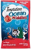 TEMPTATIONS Ocean Middles Treats for Cats Crab and Tuna Flavor 2.47 Ounces (Pack of 12)
