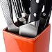 Universal Knife Block - Porcelain Holder w/ Magnetic Bristles - Without Knives, Square, Orange - by Sweese