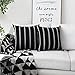 Home Brilliant Classic Black White Stripes Lace Throw Pillow Covers Decorative Euro Shams, 2 Packs, 24x24 inches(60cm), Black