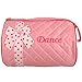 Private Label Girl's Silver Hooks Quilted Nylon Dance Duffle Bag with Polka Dot Bow, Light Pink