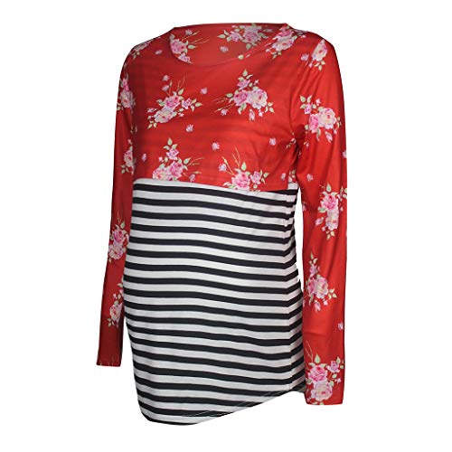 Breastfeeding Dress,Women's Nursing Pockets Long Sleeves Casual Top Breastfeeding Clothes Blouse,Privacy Nursing Covers,Black,M