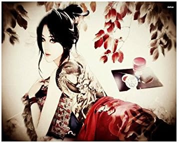 Japanese Geisha Girl Custom Collage Poster Paper Print Wall Art Living Room Home Office Decor 20" x 16"
